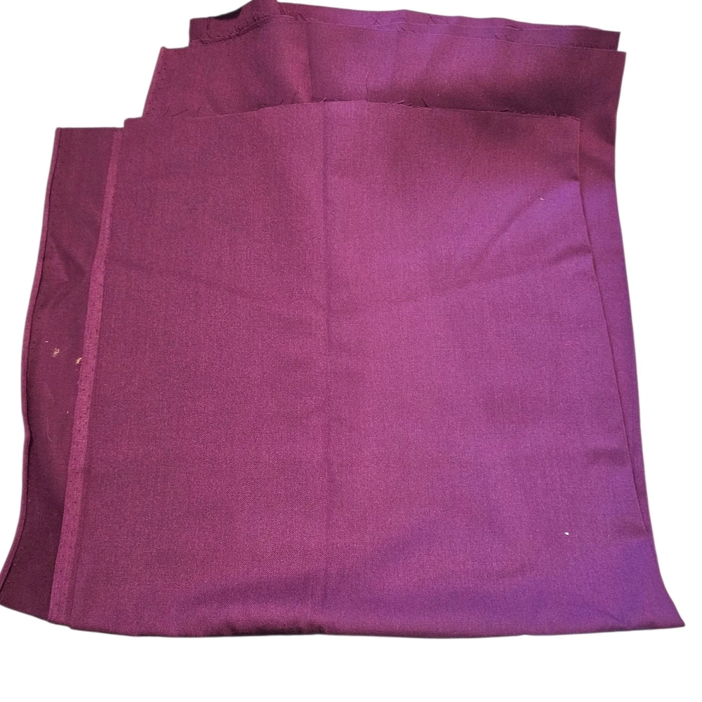 Vibrant Plum Color Gabardine Polyester Blend Vintage Fabric 1 Yard